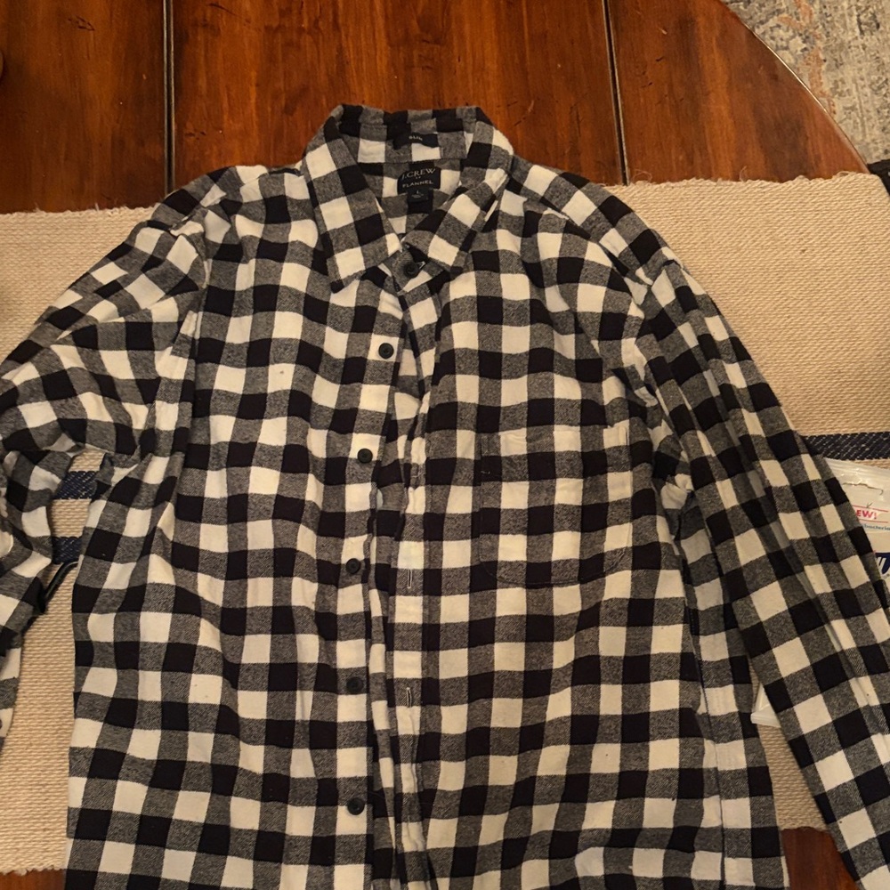 J. Crew Black and White Checkered Shirt